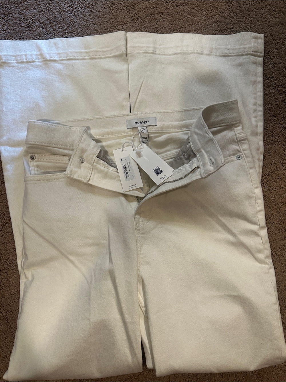 SPANX White High-Rise Flair Pants